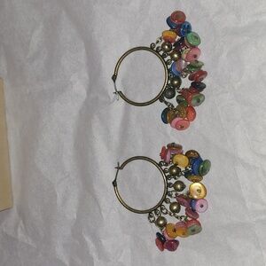 Earrings - Colorful & Beautifully Unique Hoop Earrings with Dangling beads